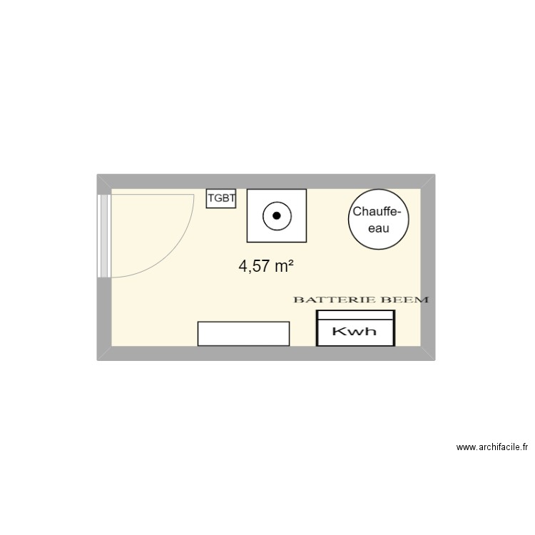 Beem Robert. Plan de 1 pièce et 5 m2