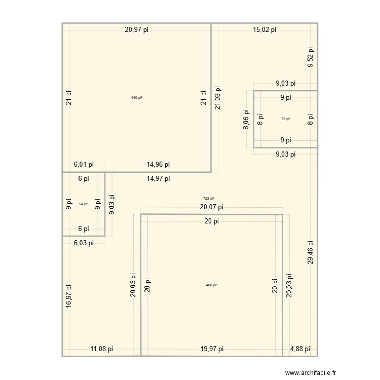 Terrain - version 3. Plan de 5 pièces et 157 m2