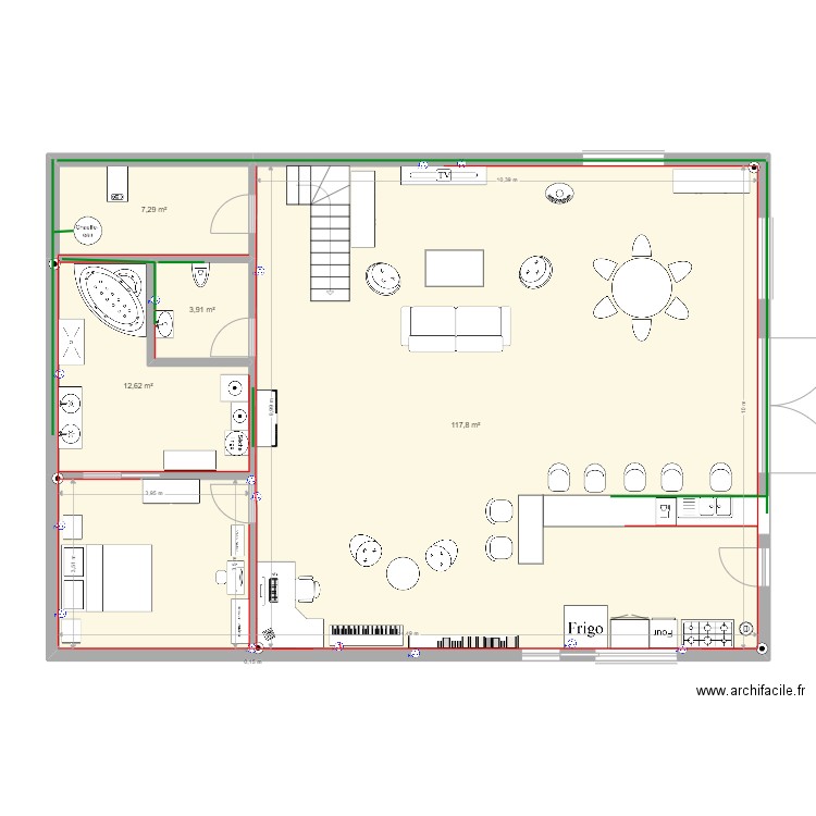 plan  int. Plan de 4 pièces et 142 m2