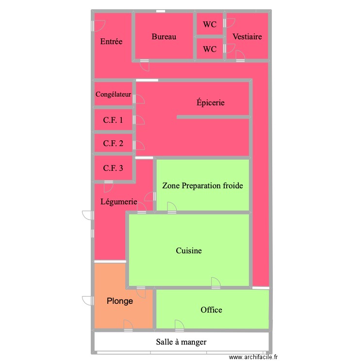 EHPAD. Plan de 16 pièces et 426 m2