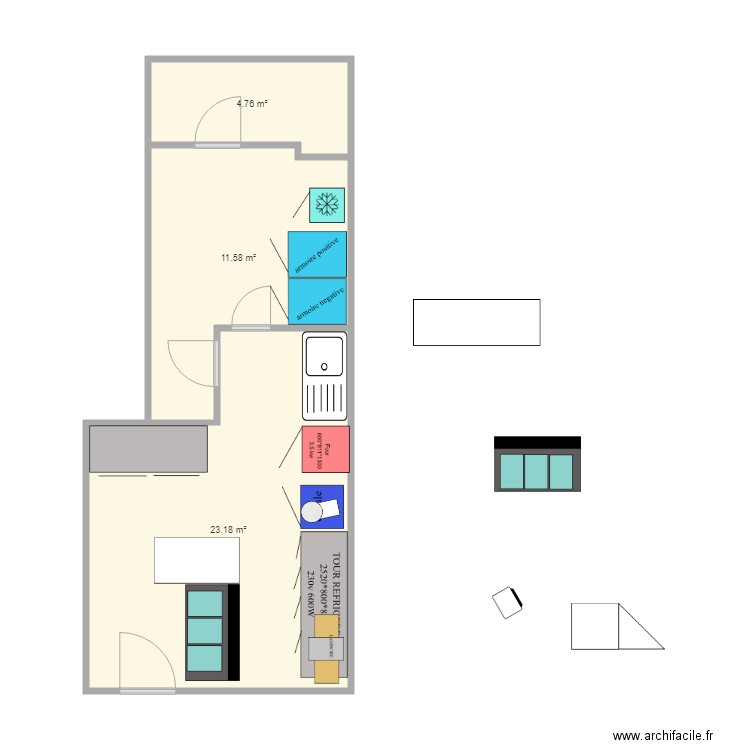 creation schuller7. Plan de 3 pièces et 40 m2