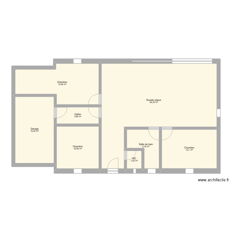 maison 1. Plan de 8 pièces et 109 m2