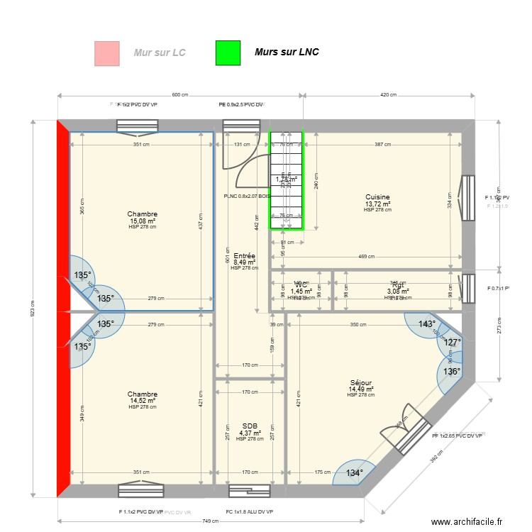 ML24018343. Plan de 25 pièces et 329 m2