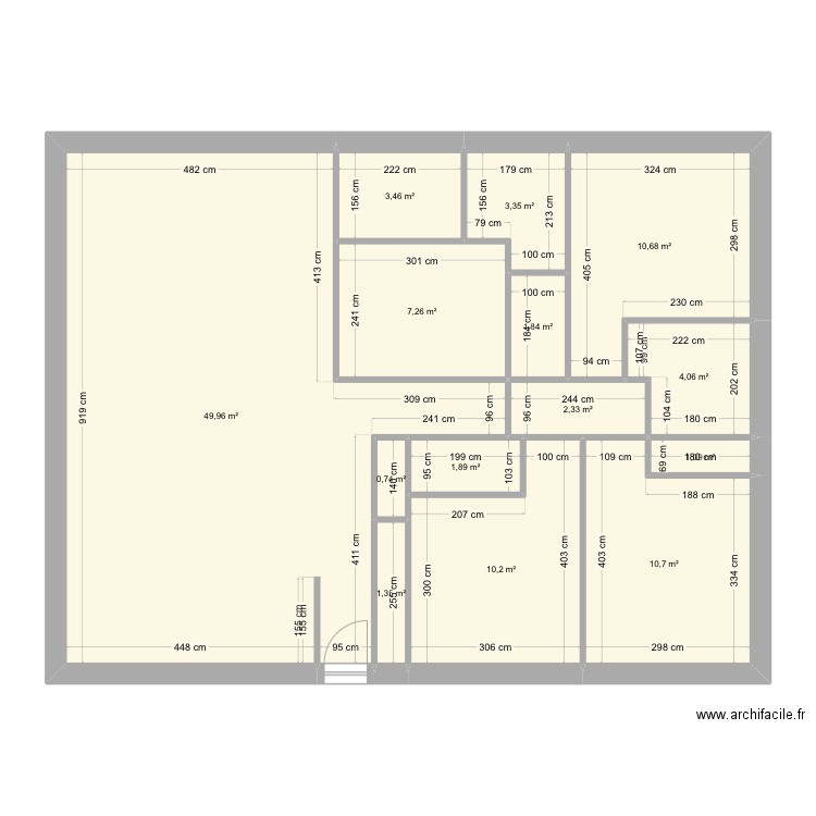 Plan 2. Plan de 14 pièces et 109 m2