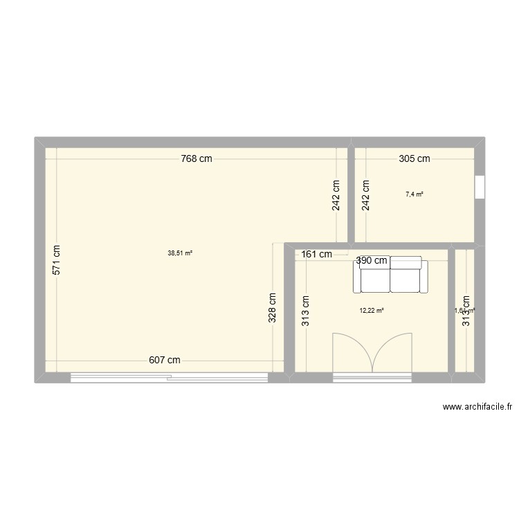 plan. Plan de 4 pièces et 60 m2