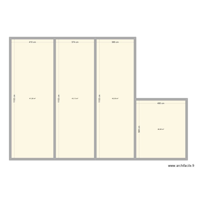 Maison. Plan de 4 pièces et 159 m2