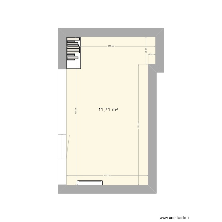 Chambre Lanna. Plan de 1 pièce et 12 m2