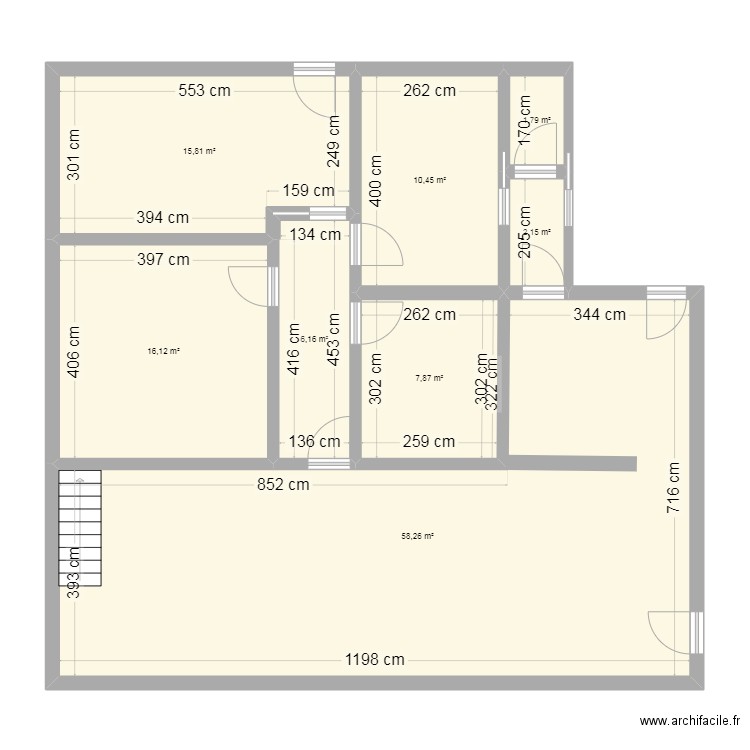 Maison Lescarran 3. Plan de 8 pièces et 119 m2