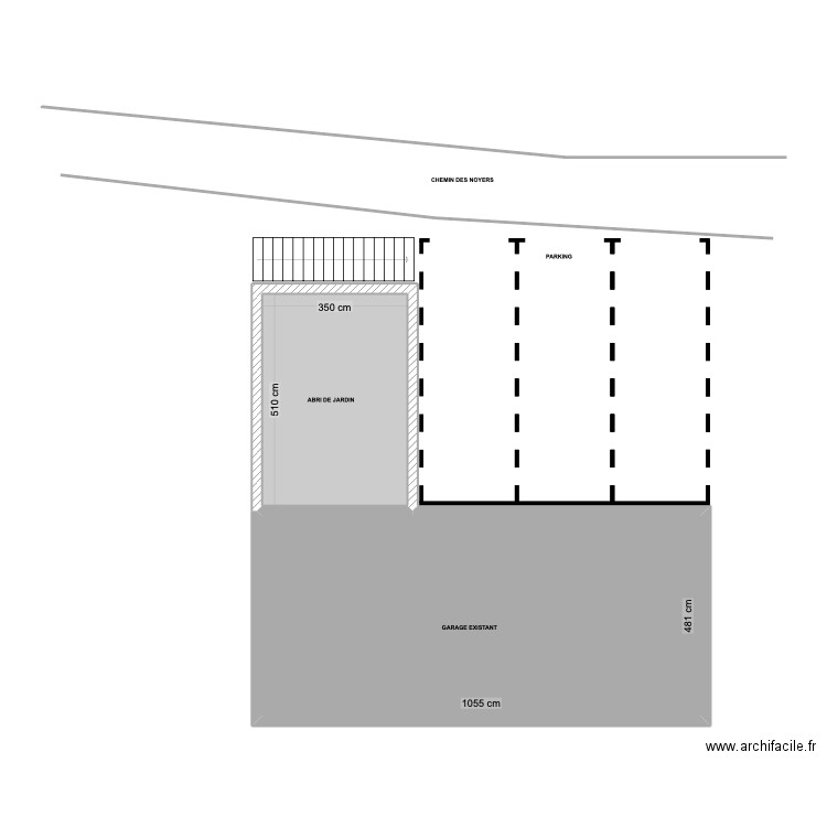 VUE DESSUS. Plan de 2 pièces et 69 m2