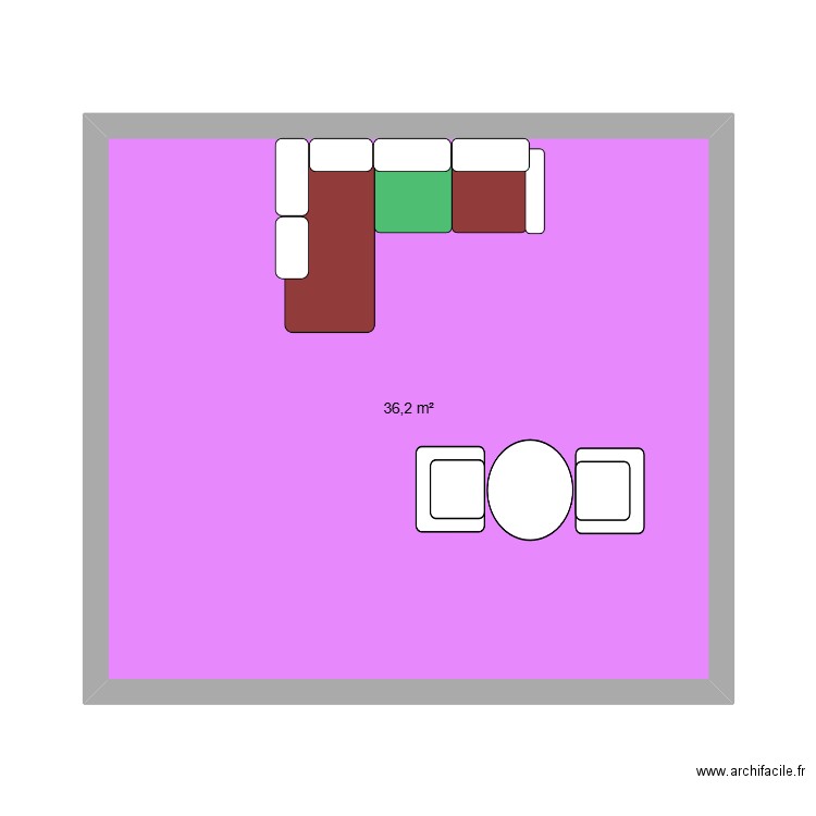 zzz. Plan de 1 pièce et 36 m2