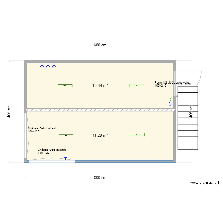 Brotech. Plan de 4 pièces et 43 m2