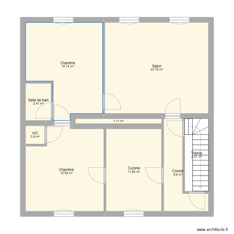 appartement chambeauvert. Plan de 9 pièces et 81 m2