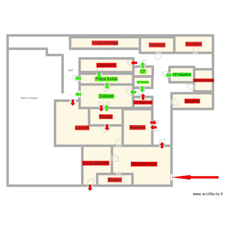 Cuisine 1. Plan de 18 pièces et 212 m2