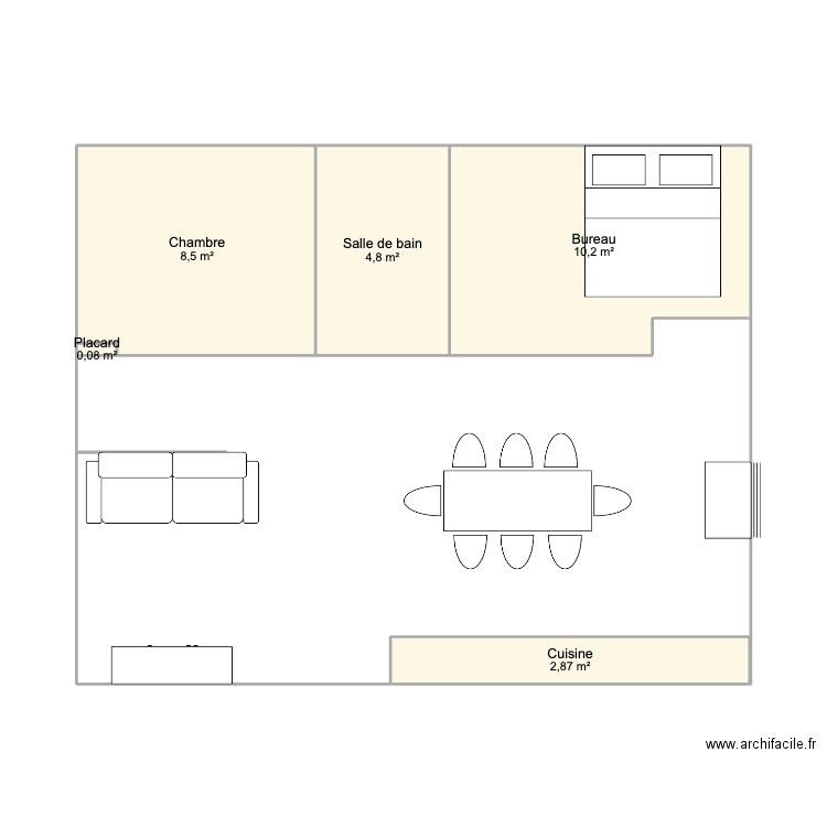 Appart Alma . Plan de 5 pièces et 26 m2