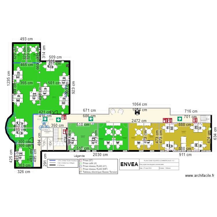 envea equipes ciales PROJET V2. Plan de 17 pièces et 334 m2