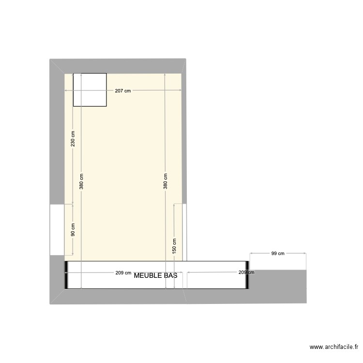 DEVAUX DRESSING. Plan de 1 pièce et 8 m2