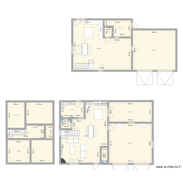 Maison. Plan de 14 pièces et 280 m2