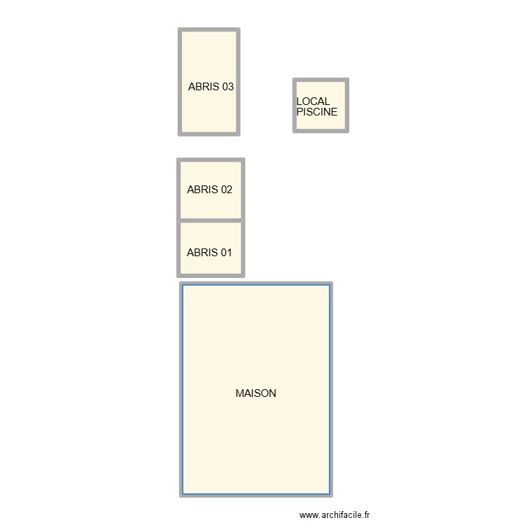 VAUVERT EXTERIEUR BRAILLE. Plan de 5 pièces et 52 m2