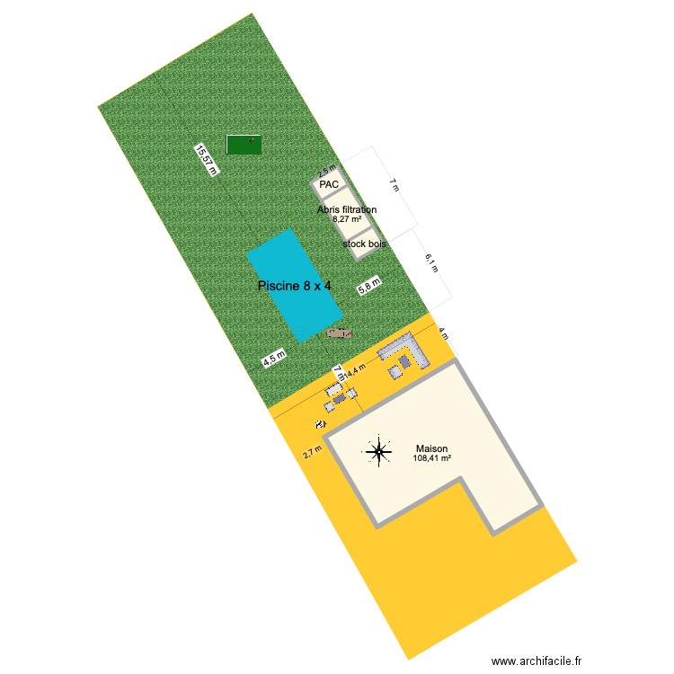 maison. Plan de 4 pièces et 124 m2