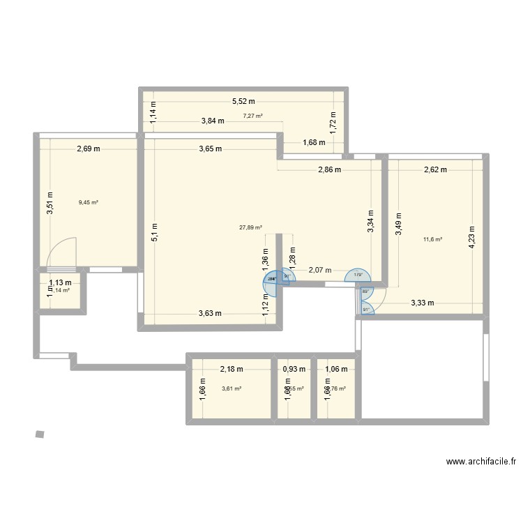 APPART LE PLESSIS. Plan de 8 pièces et 64 m2