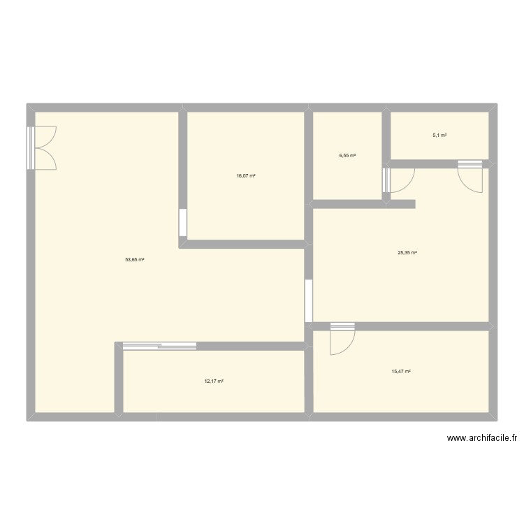 Plan institut. Plan de 7 pièces et 134 m2