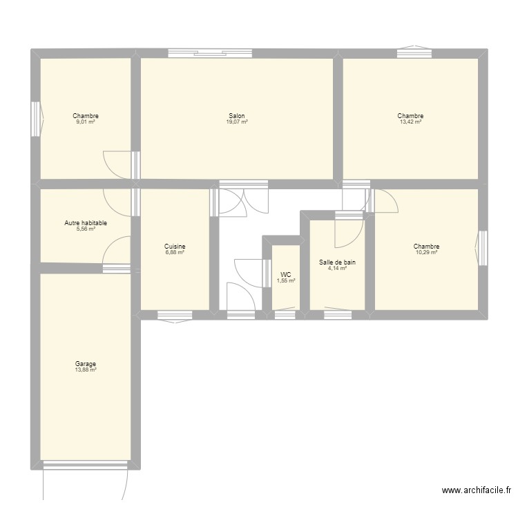 Plan maison cazeres avant travaux. Plan de 9 pièces et 84 m2