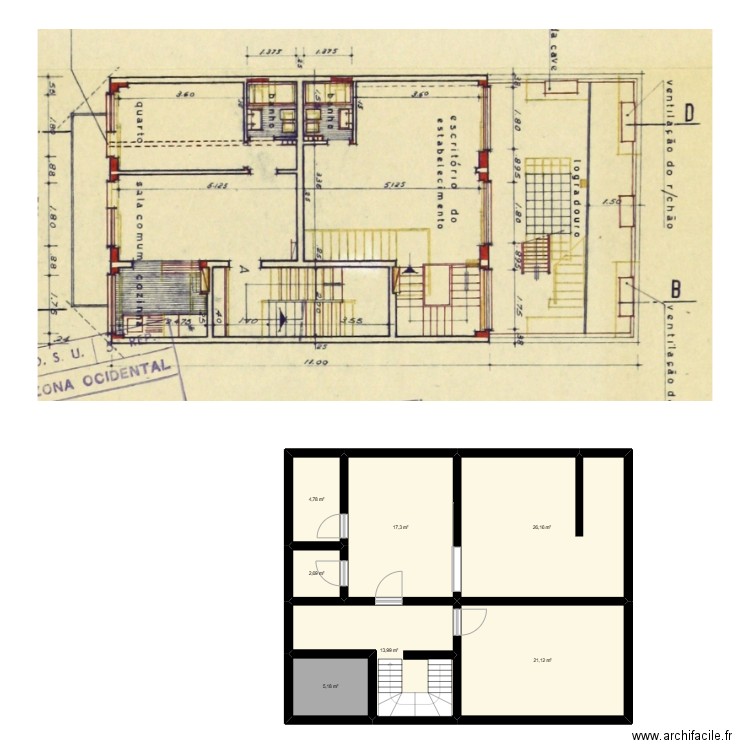 1 andar badassery. Plan de 7 pièces et 91 m2