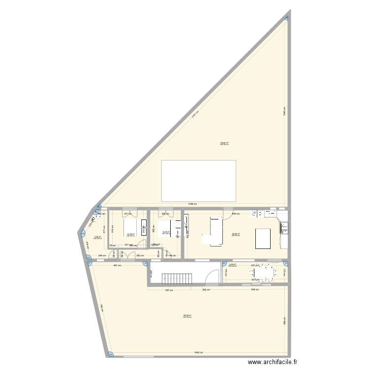 S&B l'Aig. Plan de 8 pièces et 206 m2