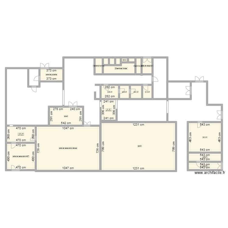 mess. Plan de 22 pièces et 312 m2