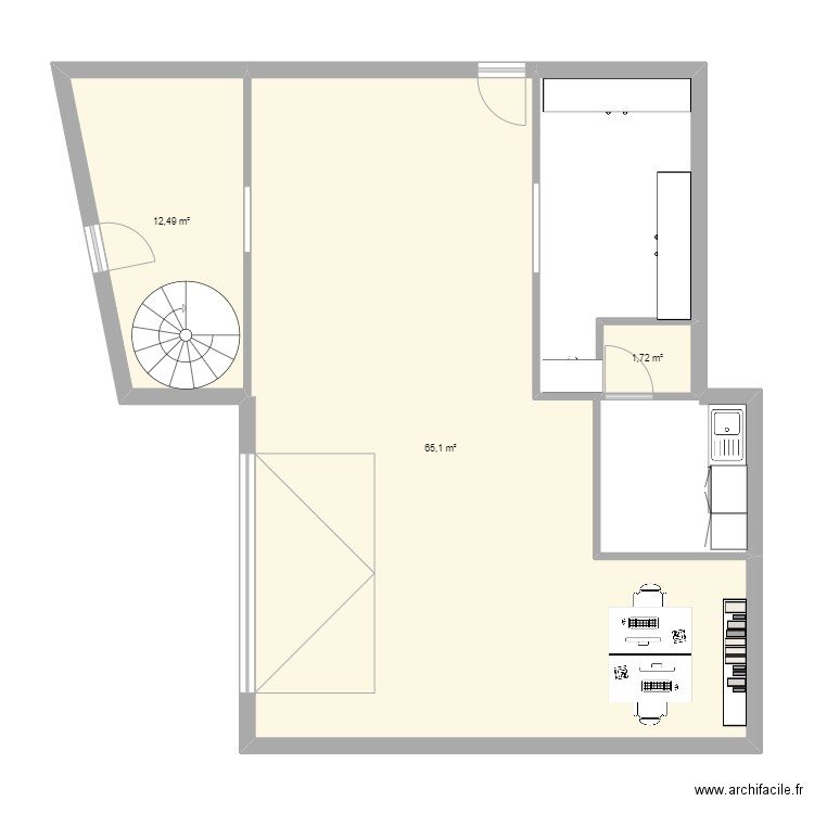 karacachian . Plan de 3 pièces et 79 m2