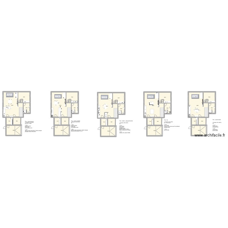 Banizette RDC - 5 Projets. Plan de 35 pièces et 463 m2