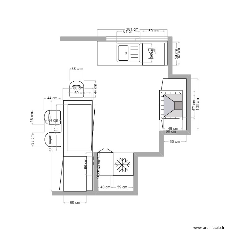 CUISINE V2. Plan de 0 pièce et 0 m2