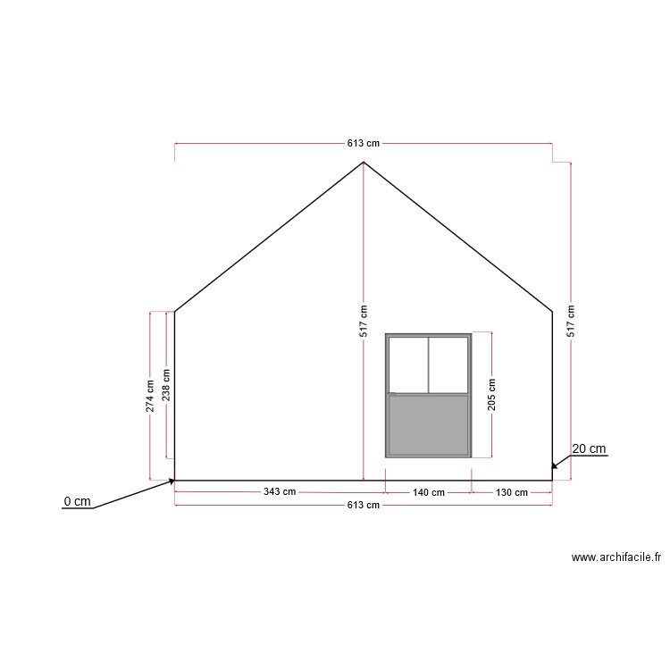 pignon nord. Plan de 0 pièce et 0 m2