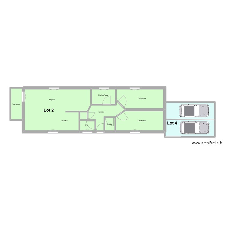 Lot 2 Giez RDC. Plan de 11 pièces et 70 m2