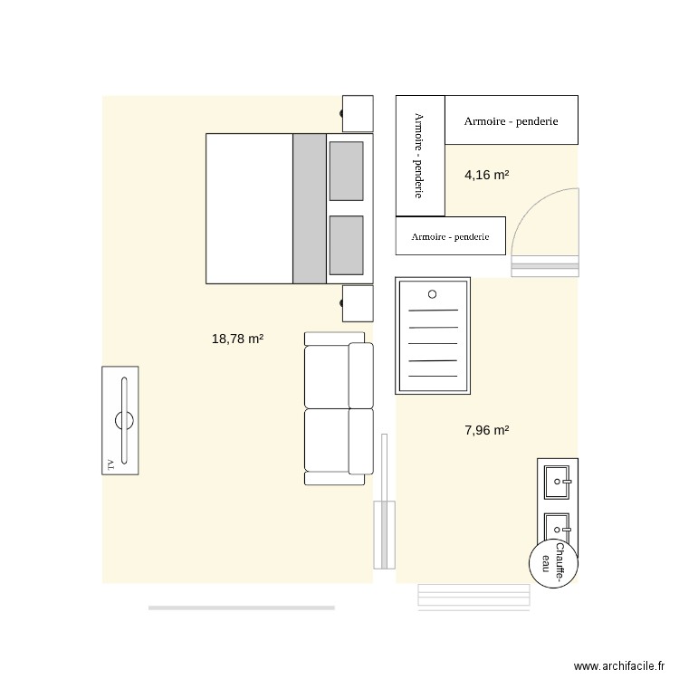 chantier beoustes 2. Plan de 3 pièces et 31 m2