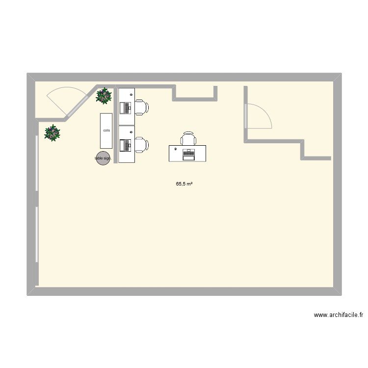 TIBO accueil 20241106. Plan de 1 pièce et 66 m2