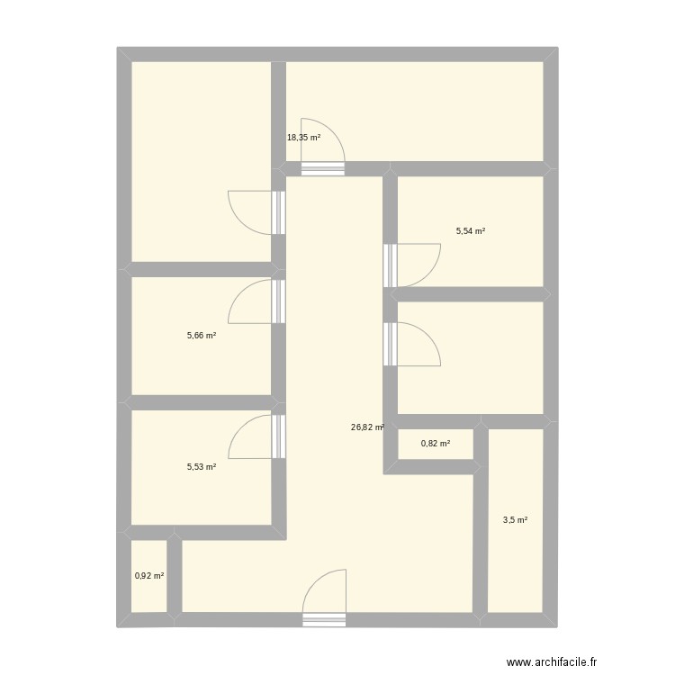 bodyminute. Plan de 8 pièces et 67 m2