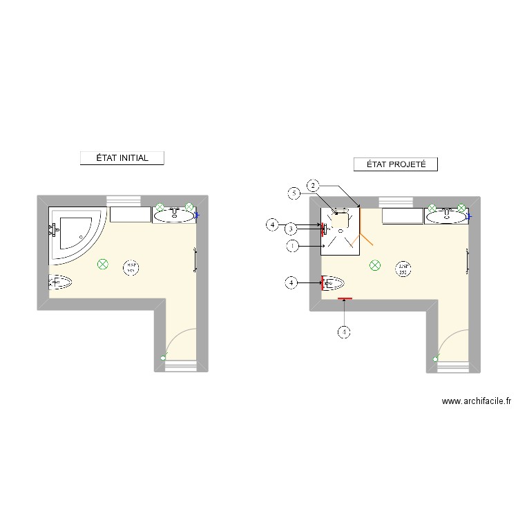 SARAGOSA. Plan de 2 pièces et 17 m2