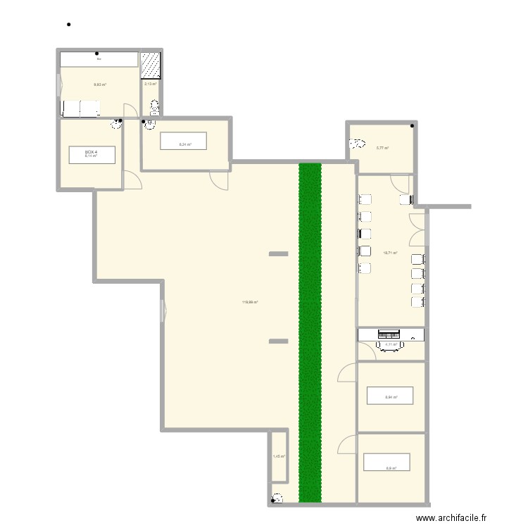 cabinet2. Plan de 11 pièces et 196 m2