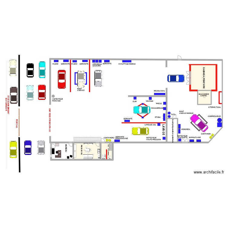 GARAGE TOULOUSE APRES TRAVAUX. Plan de 4 pièces et 68 m2