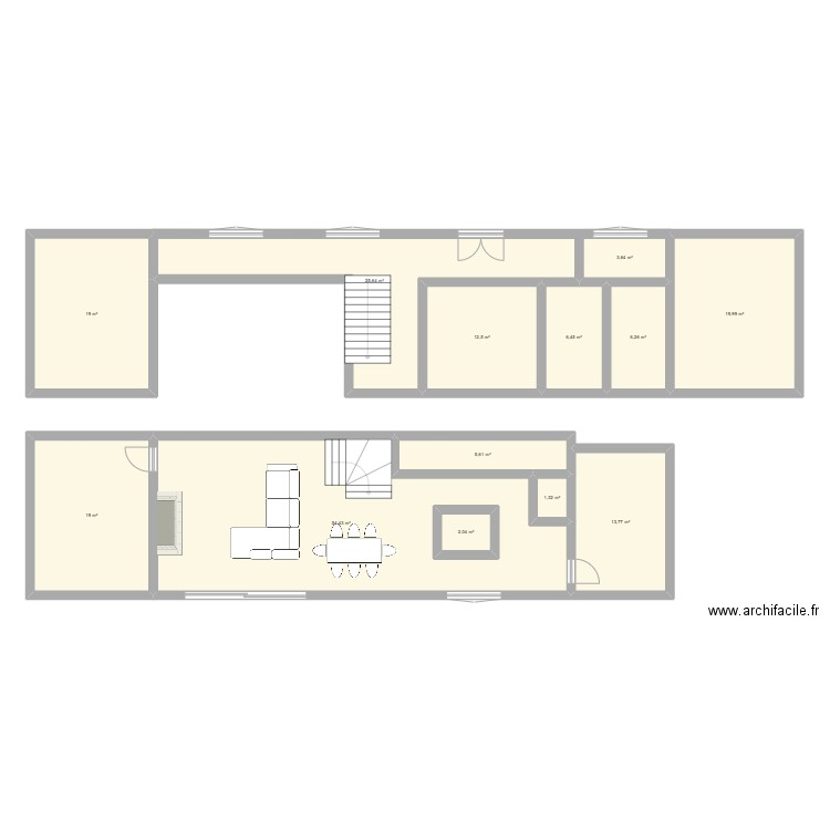 1st house. Plan de 13 pièces et 193 m2