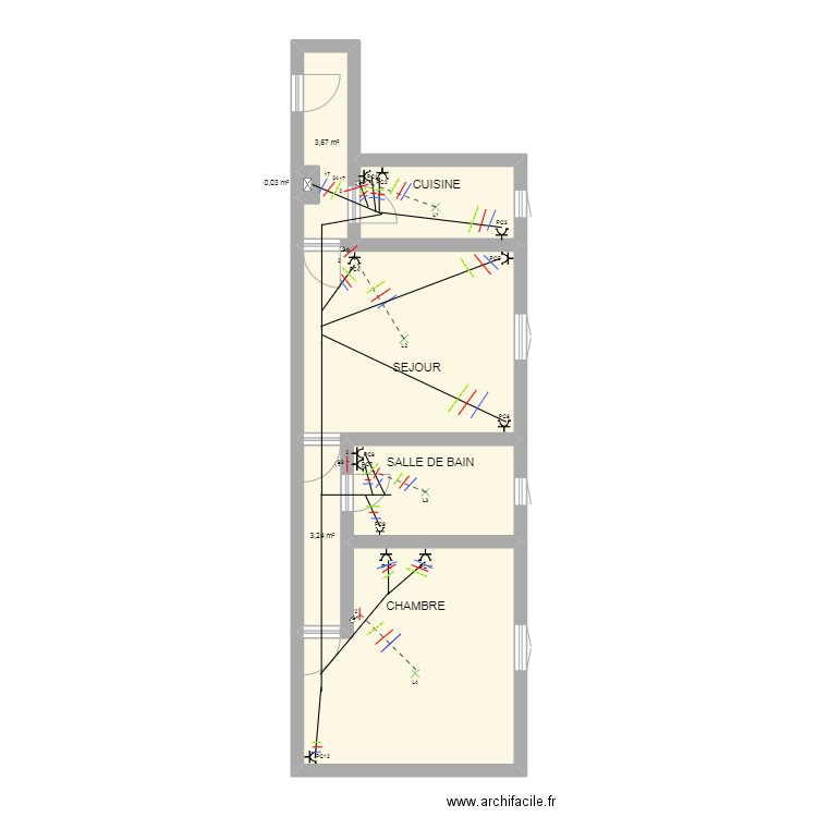 neuillll. Plan de 7 pièces et 56 m2