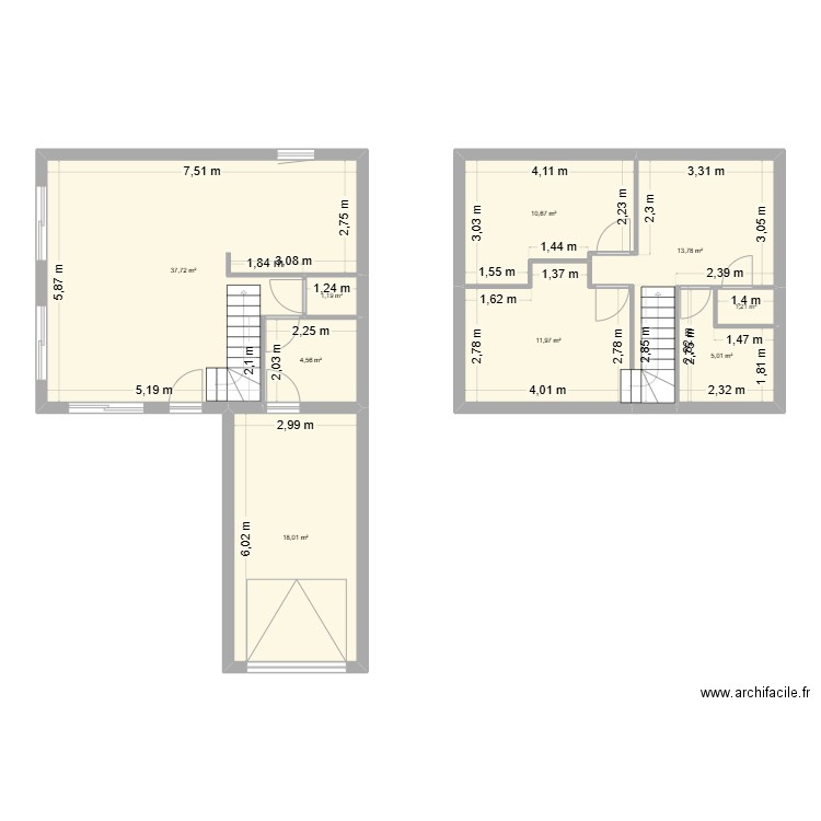 NEVEU. Plan de 9 pièces et 104 m2