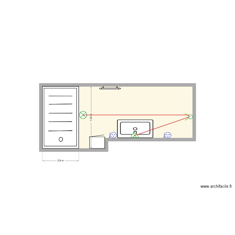 MEA. Plan de 1 pièce et 5 m2