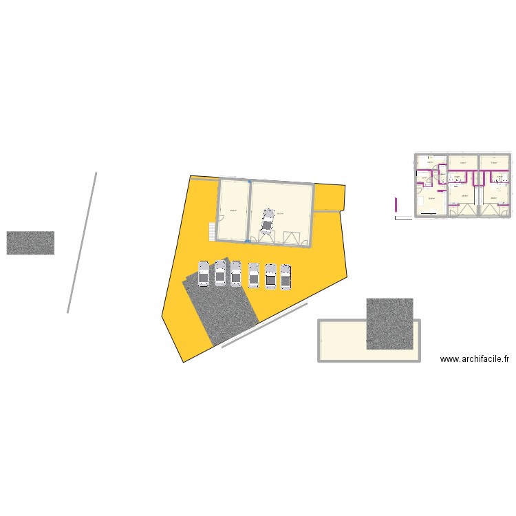 atelier . Plan de 2 pièces et 138 m2