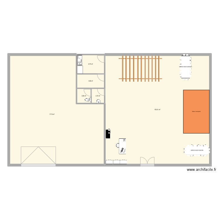 MAGASIN ST CEZAIRE. Plan de 6 pièces et 285 m2