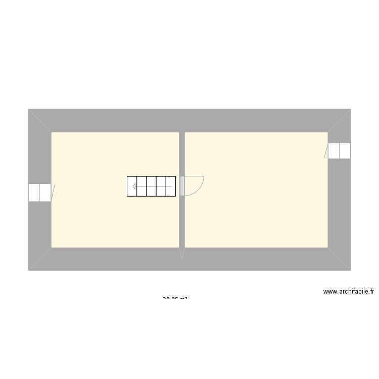 d etage. Plan de 1 pièce et 20 m2