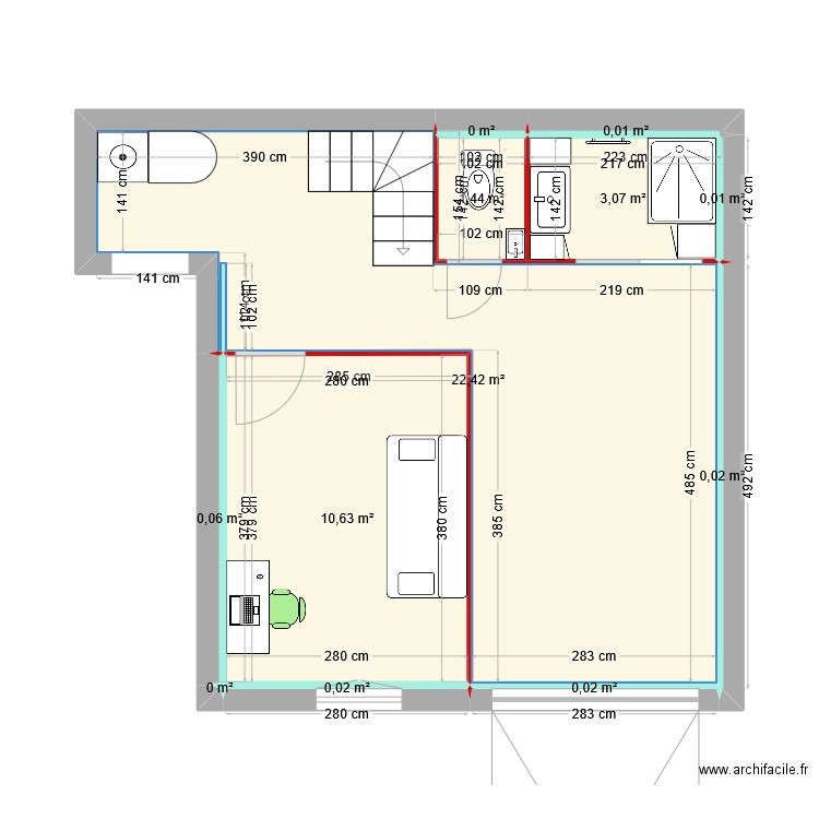 Sous-sol. Plan de 12 pièces et 38 m2