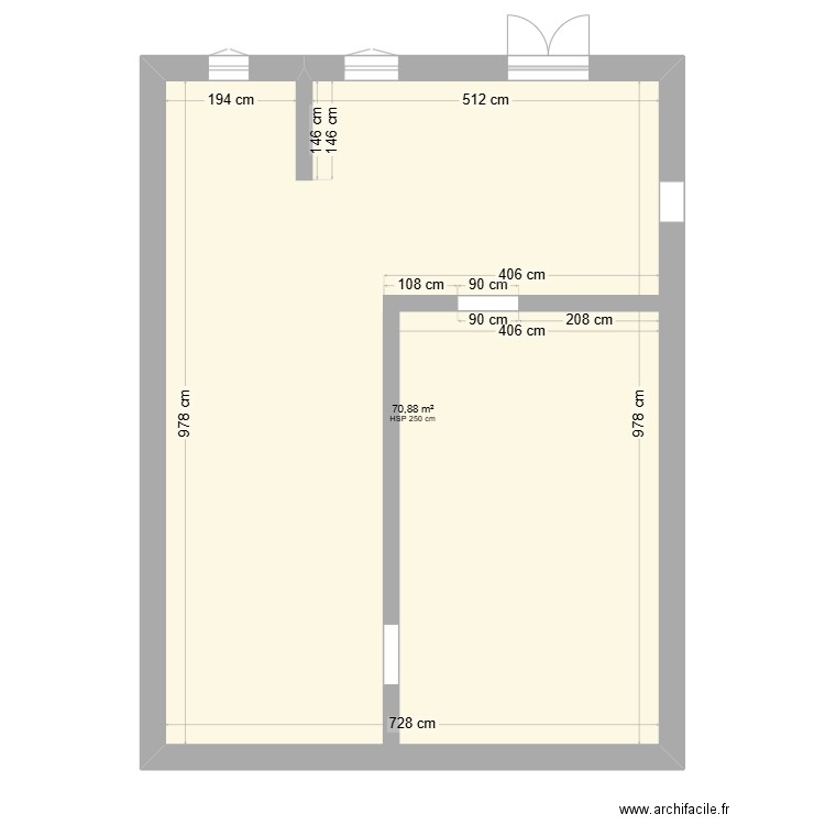 Les cartelliers. Plan de 1 pièce et 71 m2