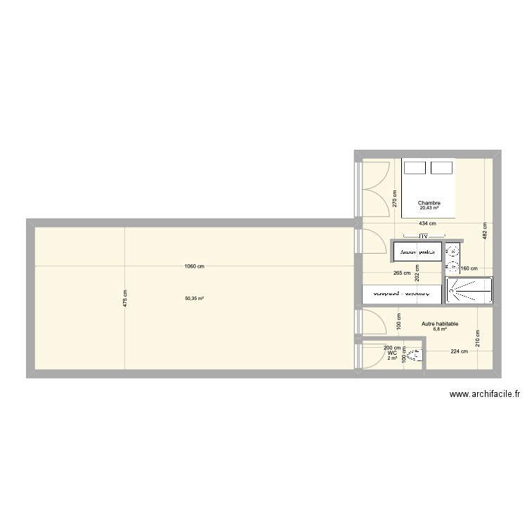 GAGLI. Plan de 11 pièces et 127 m2